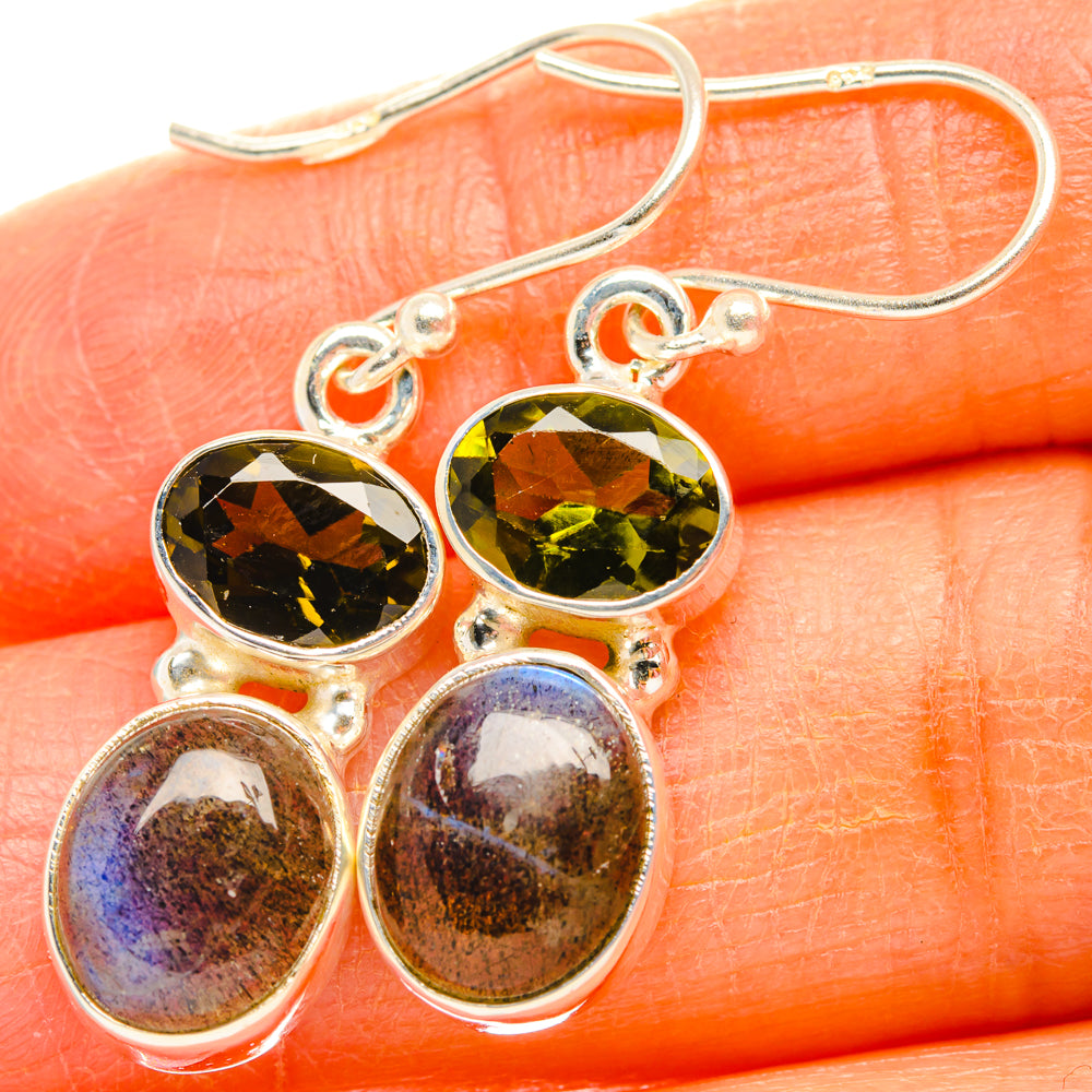 Labradorite, Peridot Earrings handcrafted by Anasilvercos - EARR428157