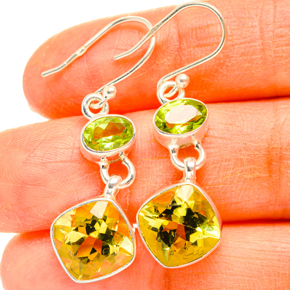 Citrine, Peridot Earrings handcrafted by Anasilvercos - EARR428160