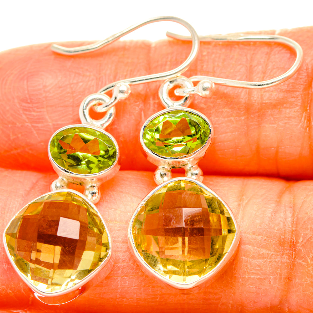 Citrine, Peridot Earrings handcrafted by Anasilvercos - EARR428162