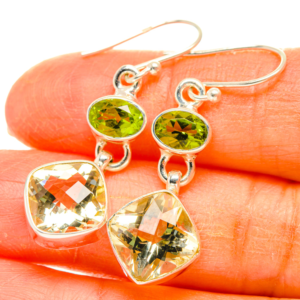 Citrine, Peridot Earrings handcrafted by Anasilvercos - EARR428167