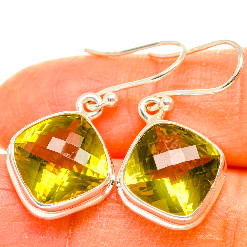 Lemon Quartz Earrings handcrafted by Anasilvercos - EARR428170