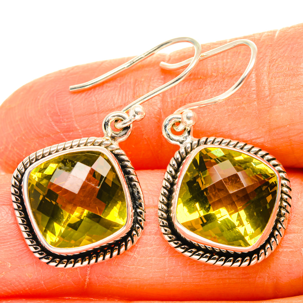 Lemon Quartz Earrings handcrafted by Anasilvercos - EARR428171