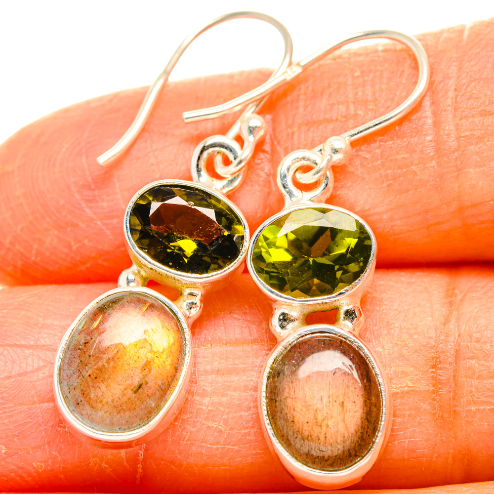 Labradorite, Peridot Earrings handcrafted by Anasilvercos - EARR428172