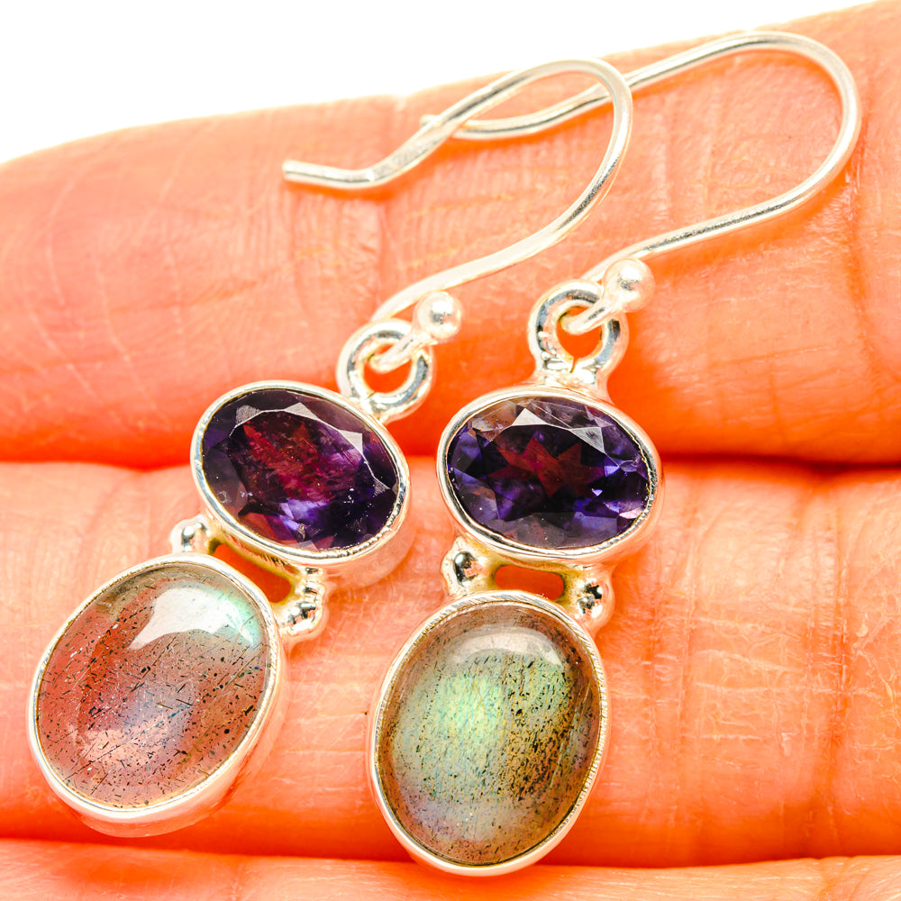 Labradorite, Tanzanite Earrings handcrafted by Anasilvercos - EARR428174