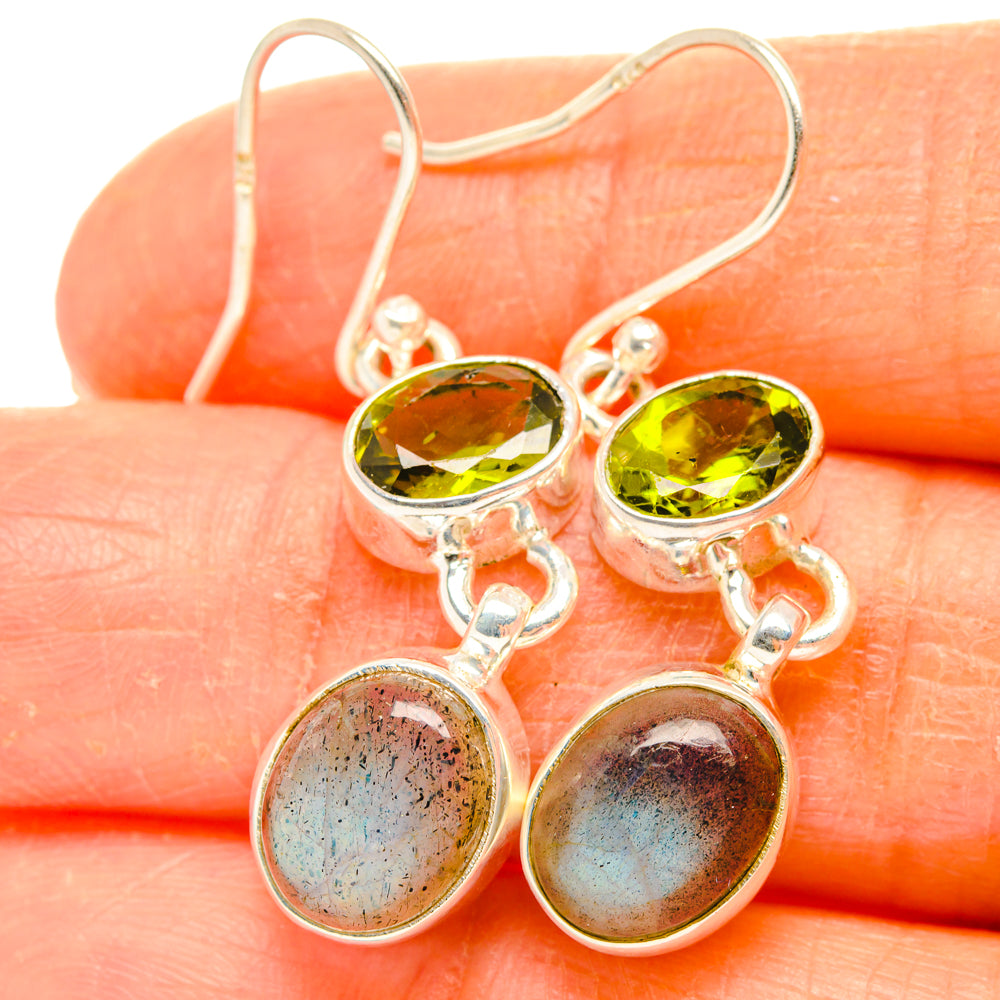 Labradorite, Peridot Earrings handcrafted by Anasilvercos - EARR428176