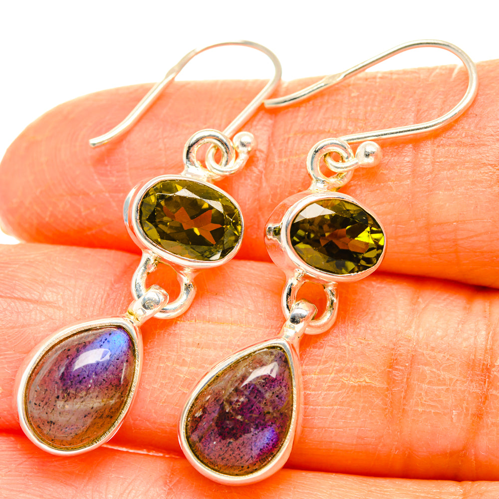 Labradorite, Peridot Earrings handcrafted by Anasilvercos - EARR428179