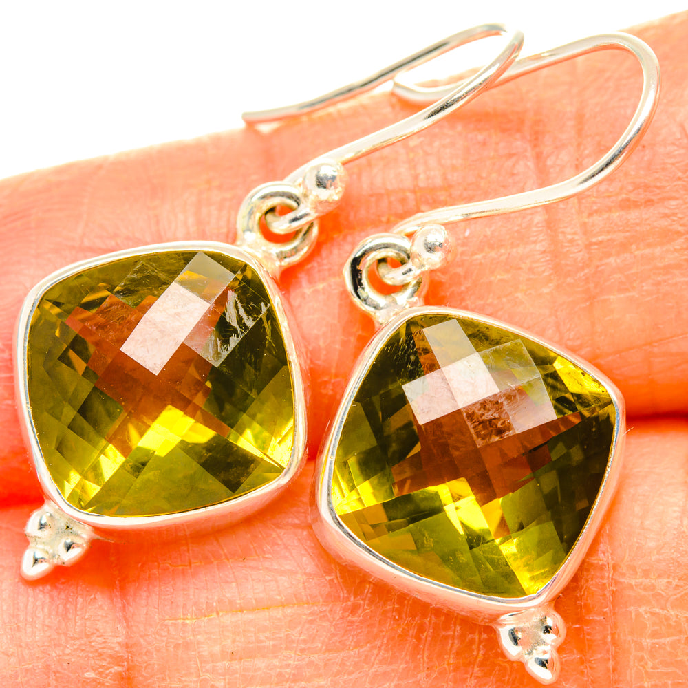 Lemon Quartz Earrings handcrafted by Anasilvercos - EARR428180