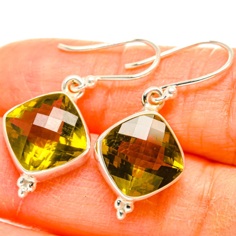 Lemon Quartz Earrings handcrafted by Anasilvercos - EARR428182
