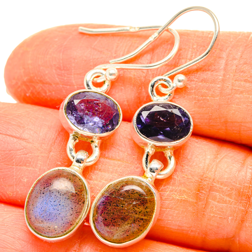 Labradorite, Tanzanite Earrings handcrafted by Anasilvercos - EARR428184
