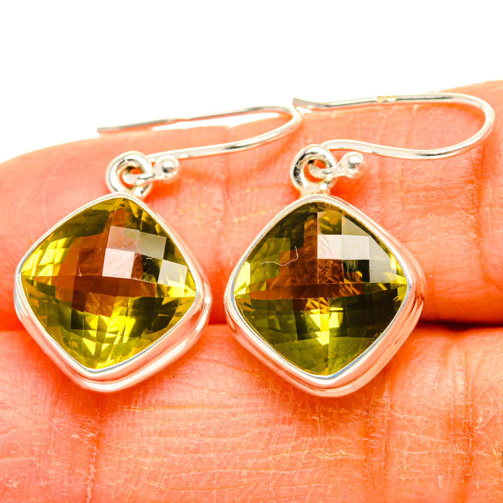 Lemon Quartz Earrings handcrafted by Anasilvercos - EARR428186