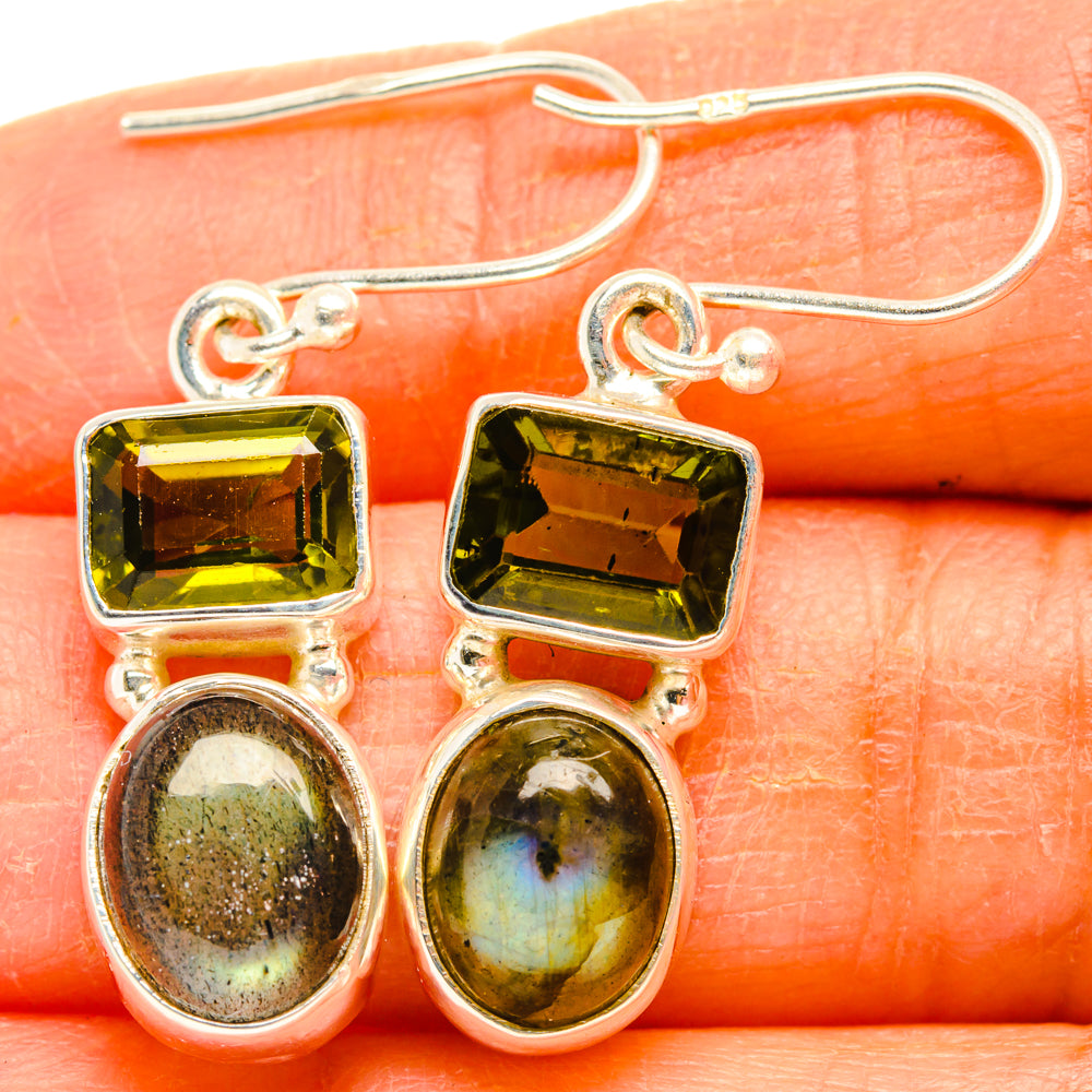 Labradorite, Peridot Earrings handcrafted by Anasilvercos - EARR428188
