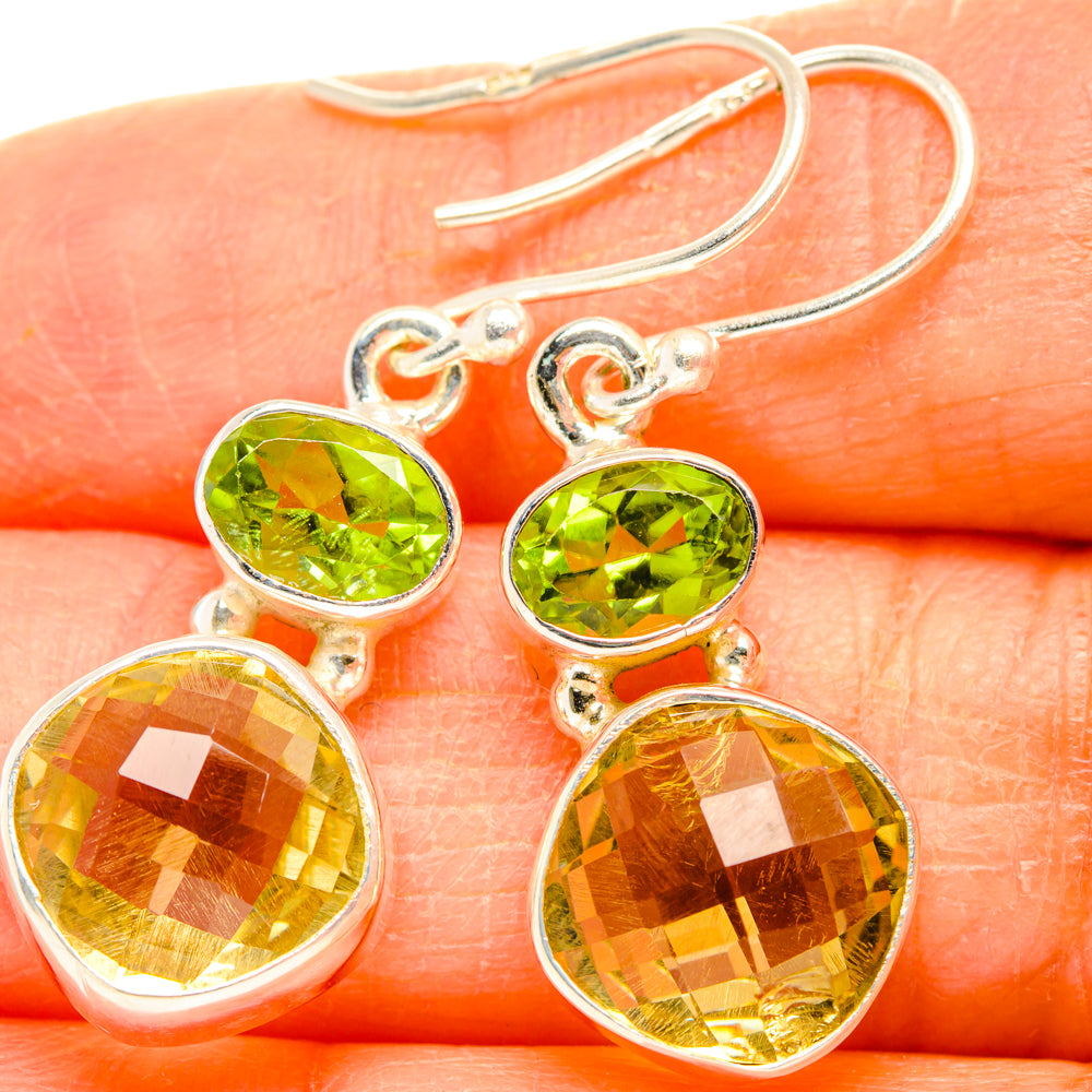 Citrine, Peridot Earrings handcrafted by Anasilvercos - EARR428189