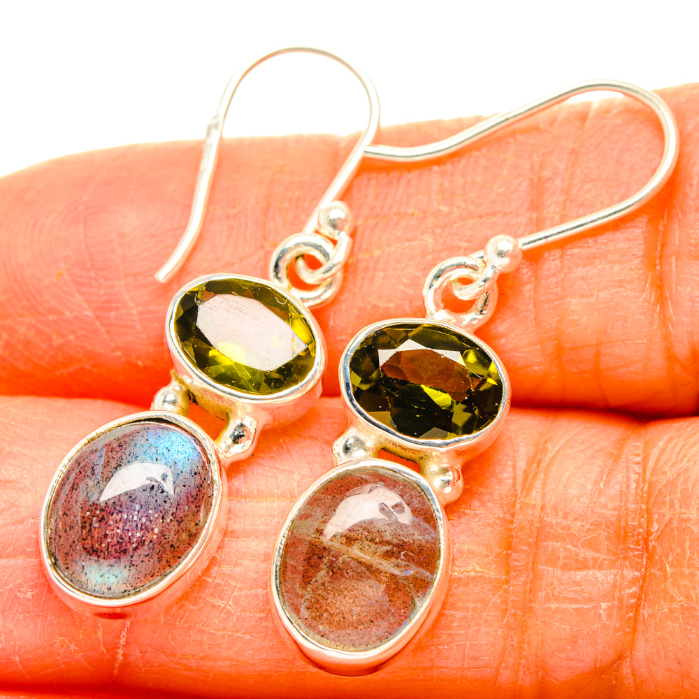 Labradorite, Peridot Earrings handcrafted by Anasilvercos - EARR428190