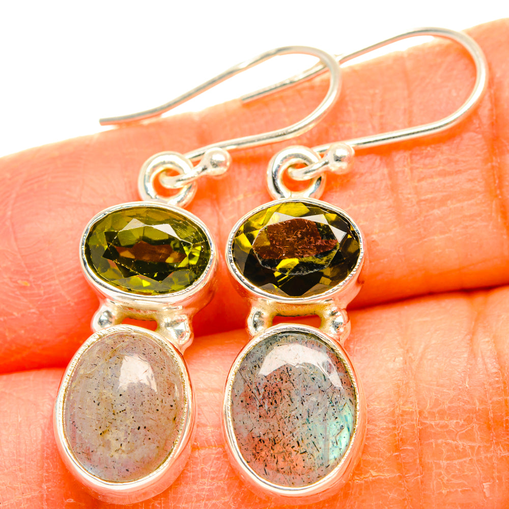 Labradorite, Green Tourmaline Earrings handcrafted by Anasilvercos - EARR428191