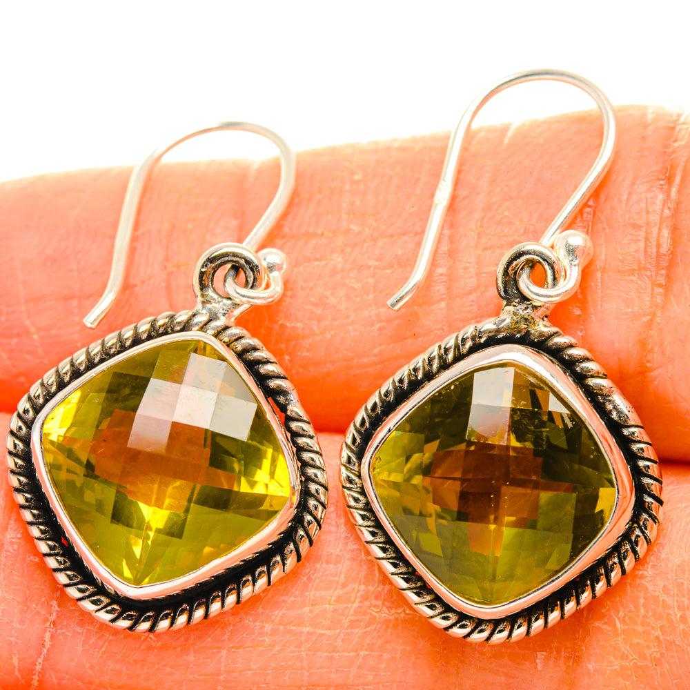 Lemon Quartz Earrings handcrafted by Anasilvercos - EARR428194
