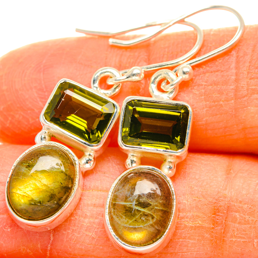 Labradorite, Peridot Earrings handcrafted by Anasilvercos - EARR428197