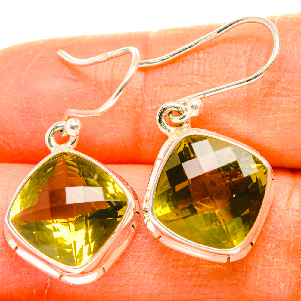 Lemon Quartz Earrings handcrafted by Anasilvercos - EARR428198