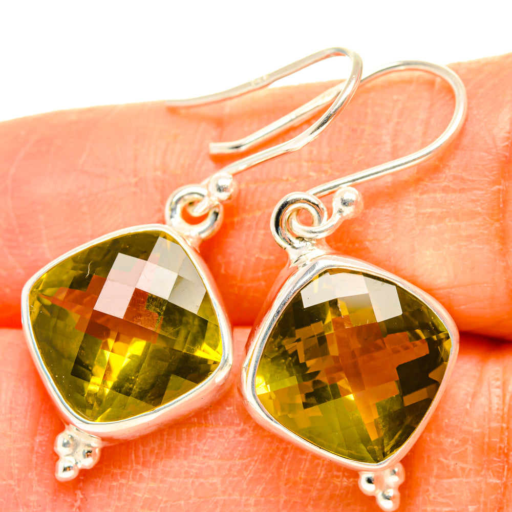 Lemon Quartz Earrings handcrafted by Anasilvercos - EARR428199