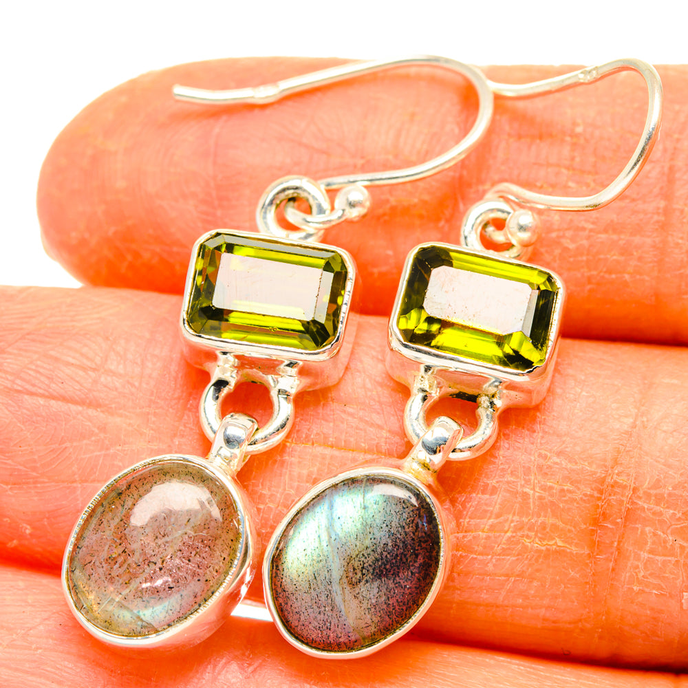 Labradorite, Peridot Earrings handcrafted by Anasilvercos - EARR428200