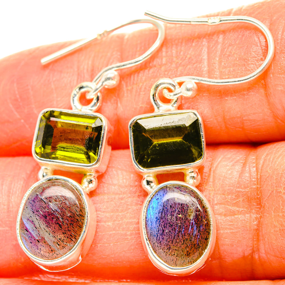 Labradorite, Peridot Earrings handcrafted by Anasilvercos - EARR428203