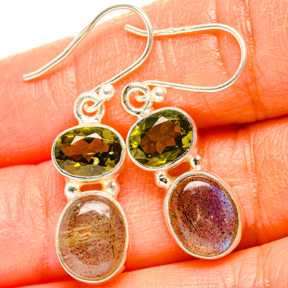 Labradorite, Peridot Earrings handcrafted by Anasilvercos - EARR428206