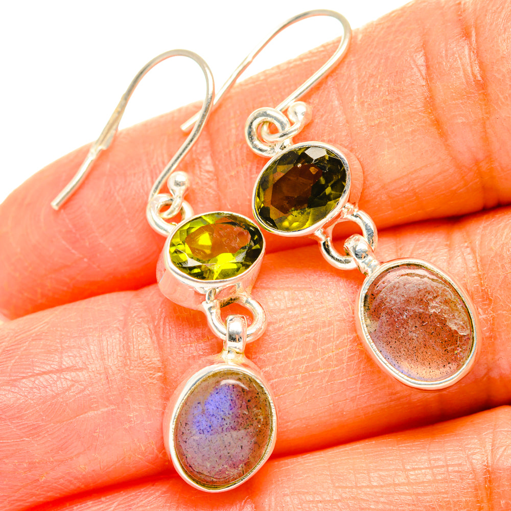 Labradorite, Peridot Earrings handcrafted by Anasilvercos - EARR428208