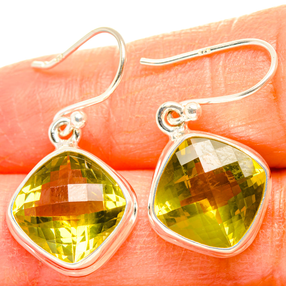Lemon Quartz Earrings handcrafted by Anasilvercos - EARR428209