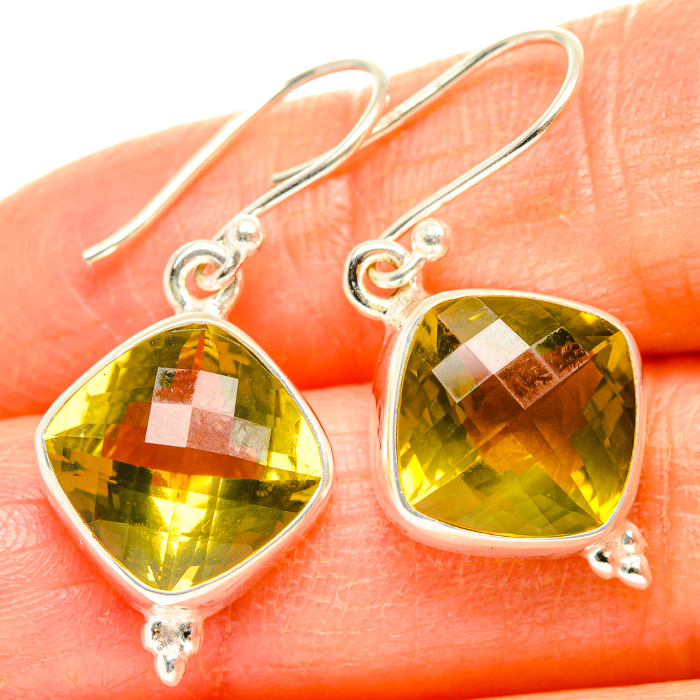Lemon Quartz Earrings handcrafted by Anasilvercos - EARR428212