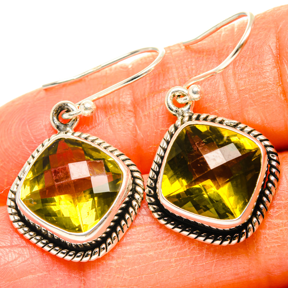 Lemon Quartz Earrings handcrafted by Anasilvercos - EARR428213