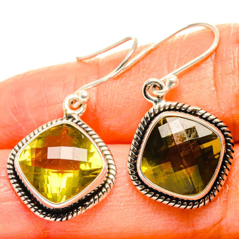 Lemon Quartz Earrings handcrafted by Anasilvercos - EARR428217