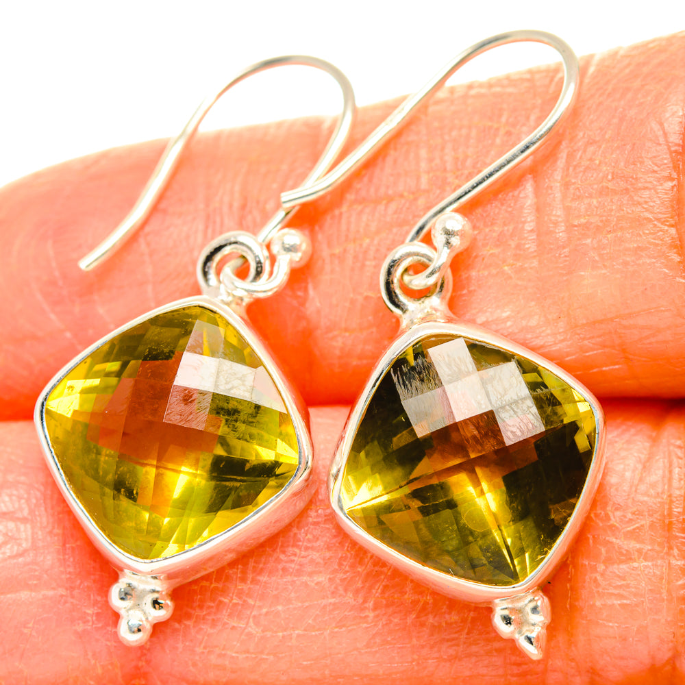 Lemon Quartz Earrings handcrafted by Anasilvercos - EARR428219
