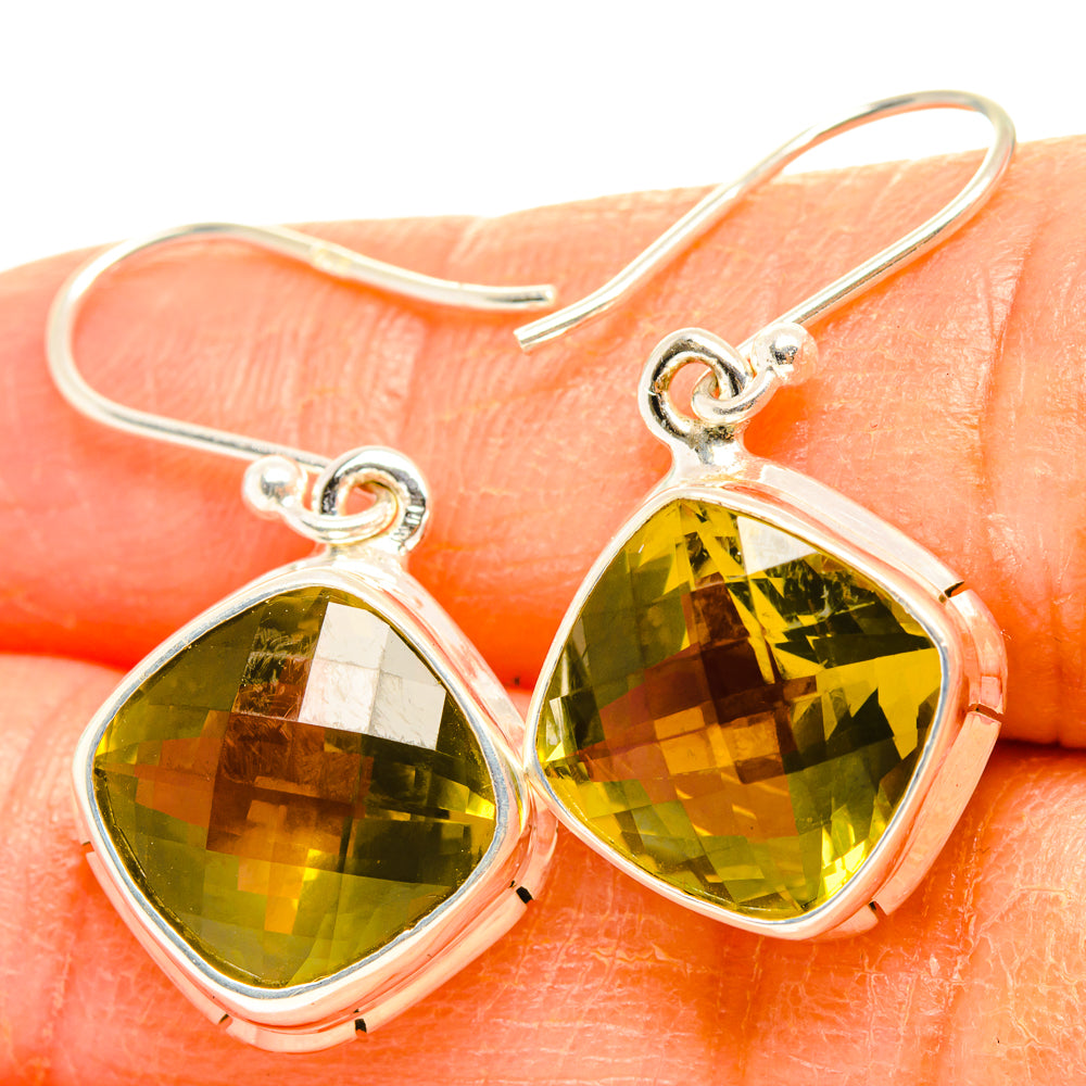 Lemon Quartz Earrings handcrafted by Anasilvercos - EARR428227
