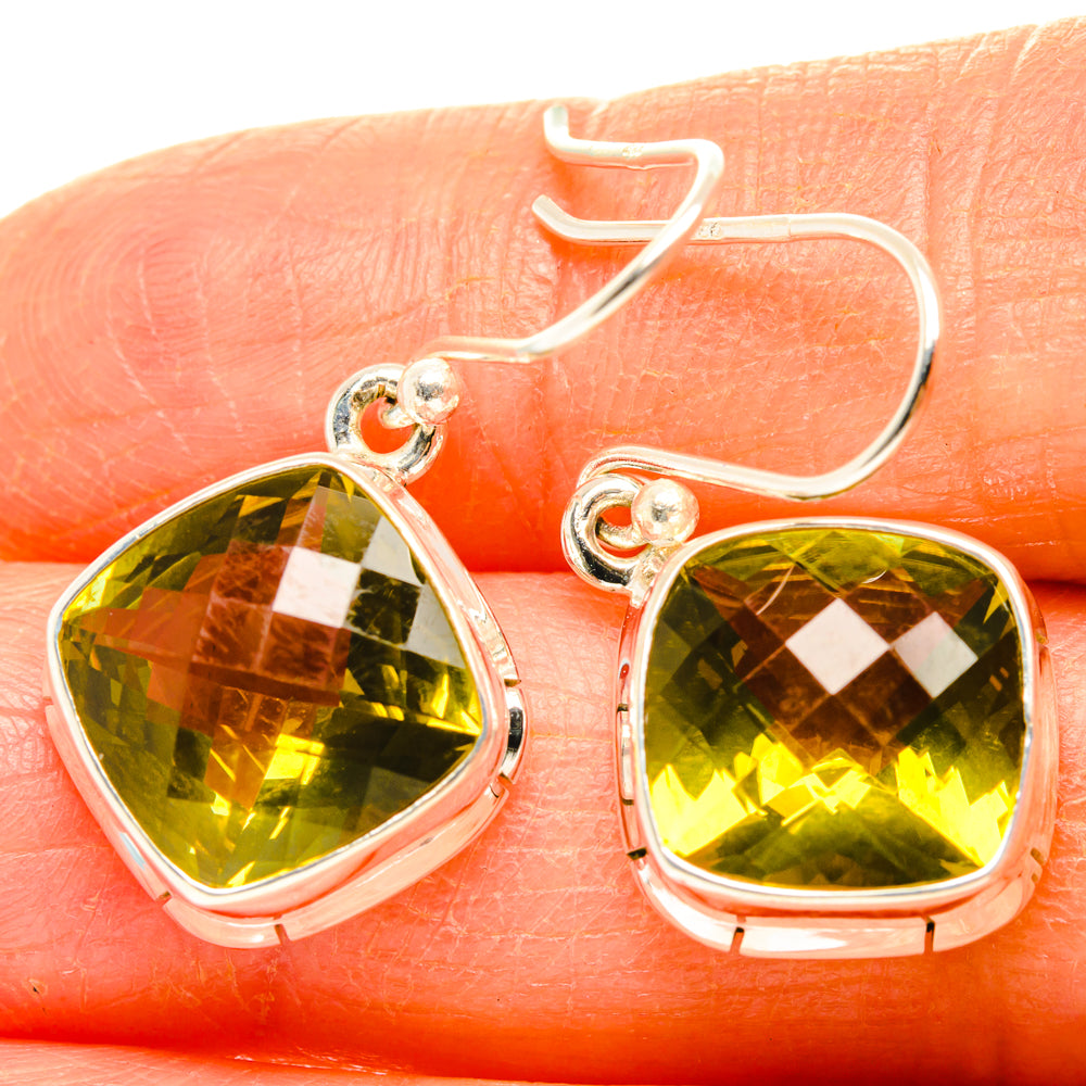 Lemon Quartz Earrings handcrafted by Anasilvercos - EARR428233