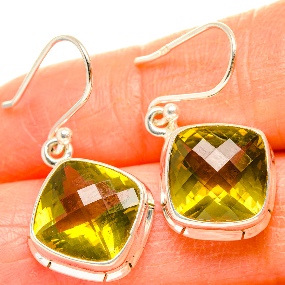 Lemon Quartz Earrings handcrafted by Anasilvercos - EARR428240