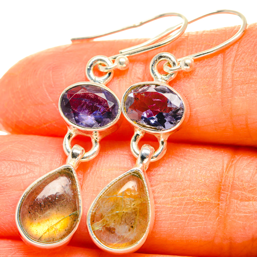 Labradorite, Tanzanite Earrings handcrafted by Anasilvercos - EARR428241