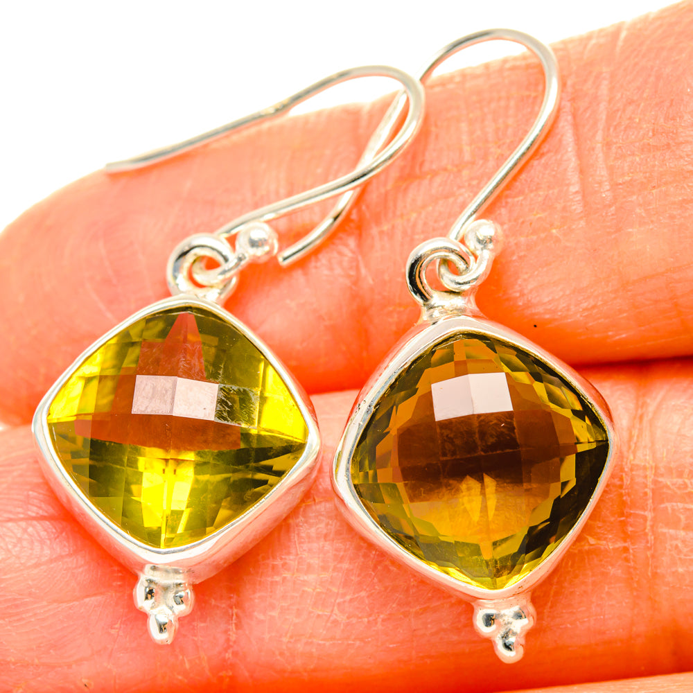 Lemon Quartz Earrings handcrafted by Anasilvercos - EARR428245