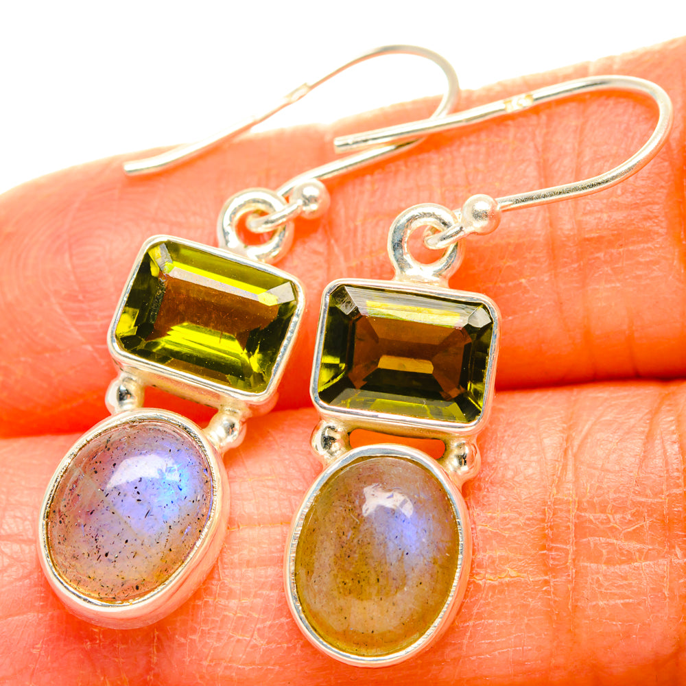 Labradorite, Peridot Earrings handcrafted by Anasilvercos - EARR428248