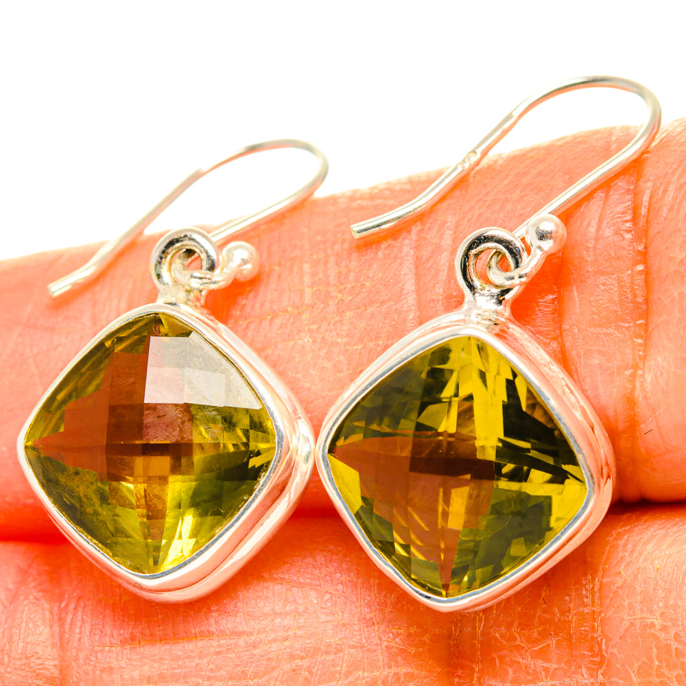 Lemon Quartz Earrings handcrafted by Anasilvercos - EARR428249