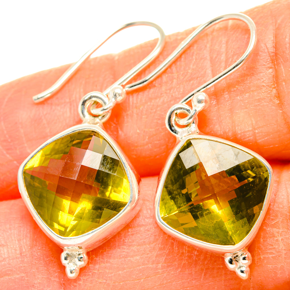 Lemon Quartz Earrings handcrafted by Anasilvercos - EARR428260