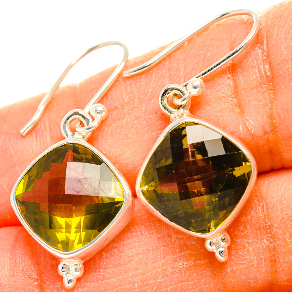 Lemon Quartz Earrings handcrafted by Anasilvercos - EARR428264