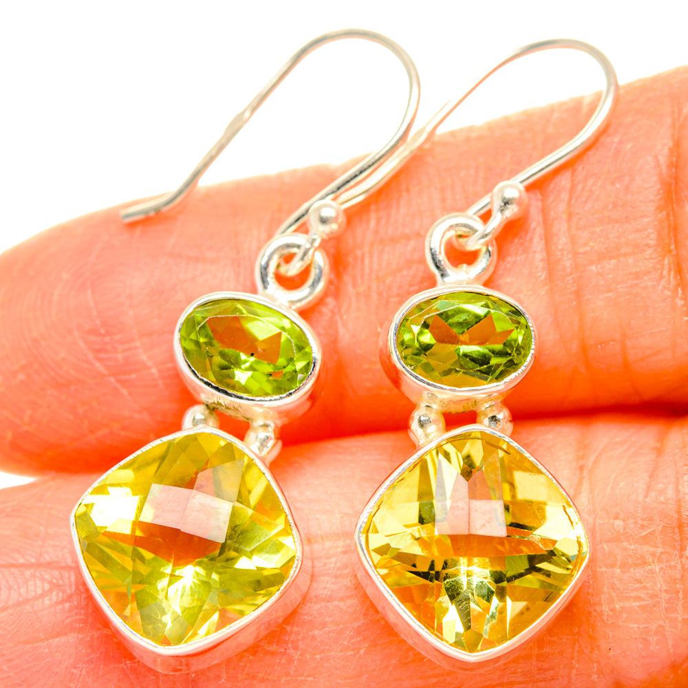 Lemon Quartz Earrings handcrafted by Anasilvercos - EARR428268