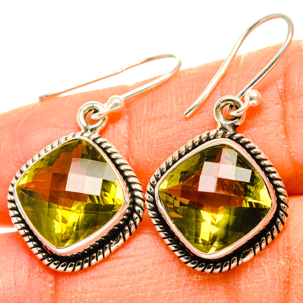 Lemon Quartz Earrings handcrafted by Anasilvercos - EARR428271