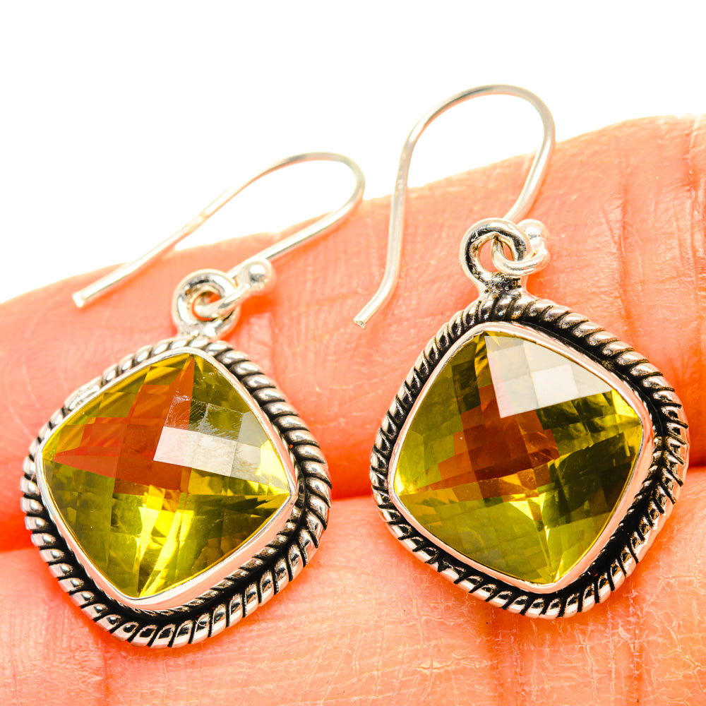 Lemon Quartz Earrings handcrafted by Anasilvercos - EARR428274