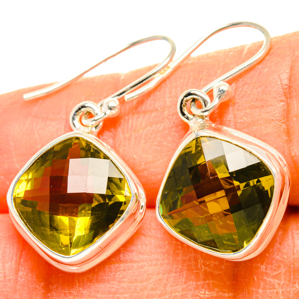 Lemon Quartz Earrings handcrafted by Anasilvercos - EARR428275
