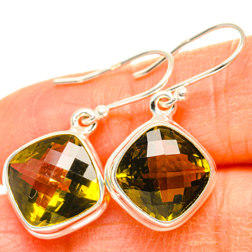 Lemon Quartz Earrings handcrafted by Anasilvercos - EARR428278