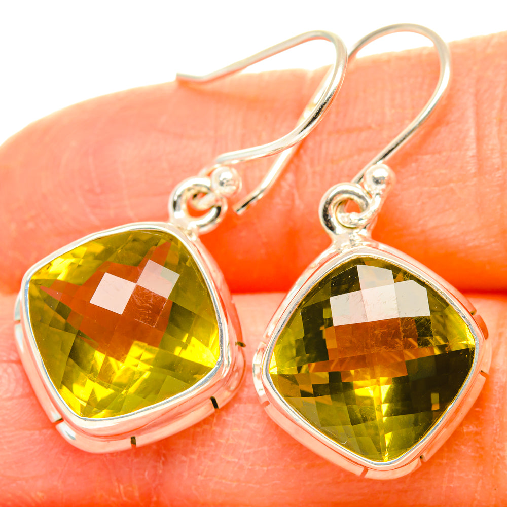 Lemon Quartz Earrings handcrafted by Anasilvercos - EARR428286