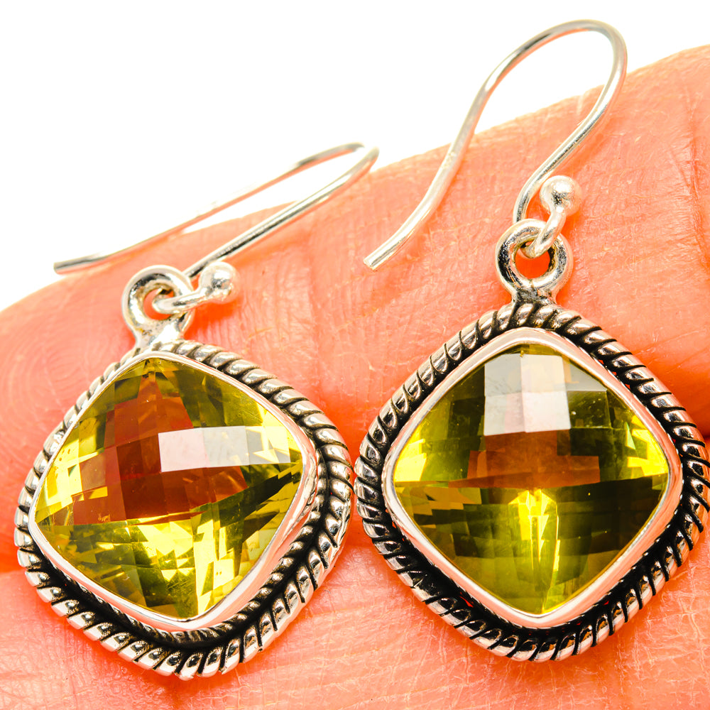 Lemon Quartz Earrings handcrafted by Anasilvercos - EARR428288