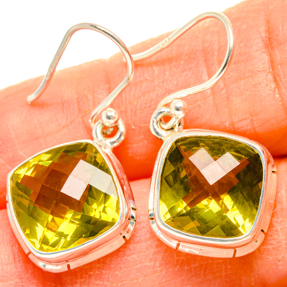 Lemon Quartz Earrings handcrafted by Anasilvercos - EARR428290