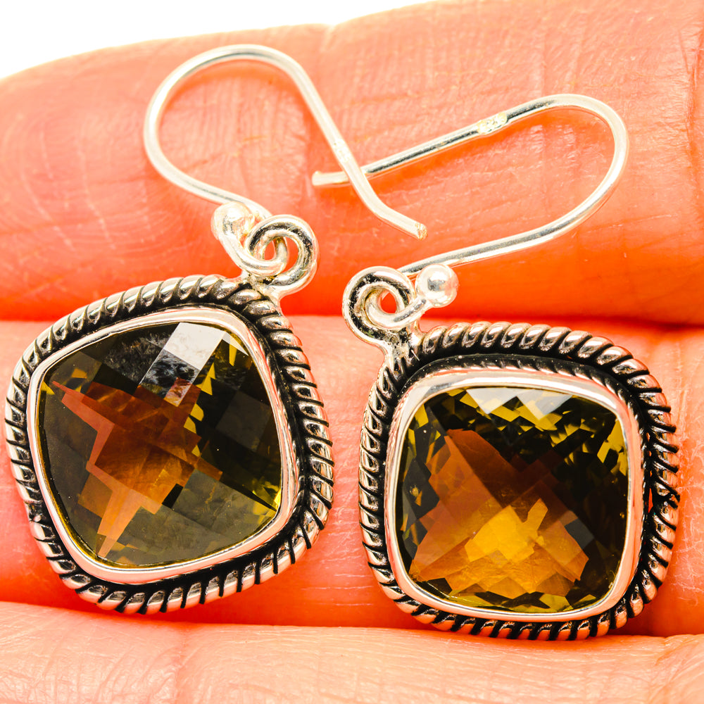 Lemon Quartz Earrings handcrafted by Anasilvercos - EARR428291