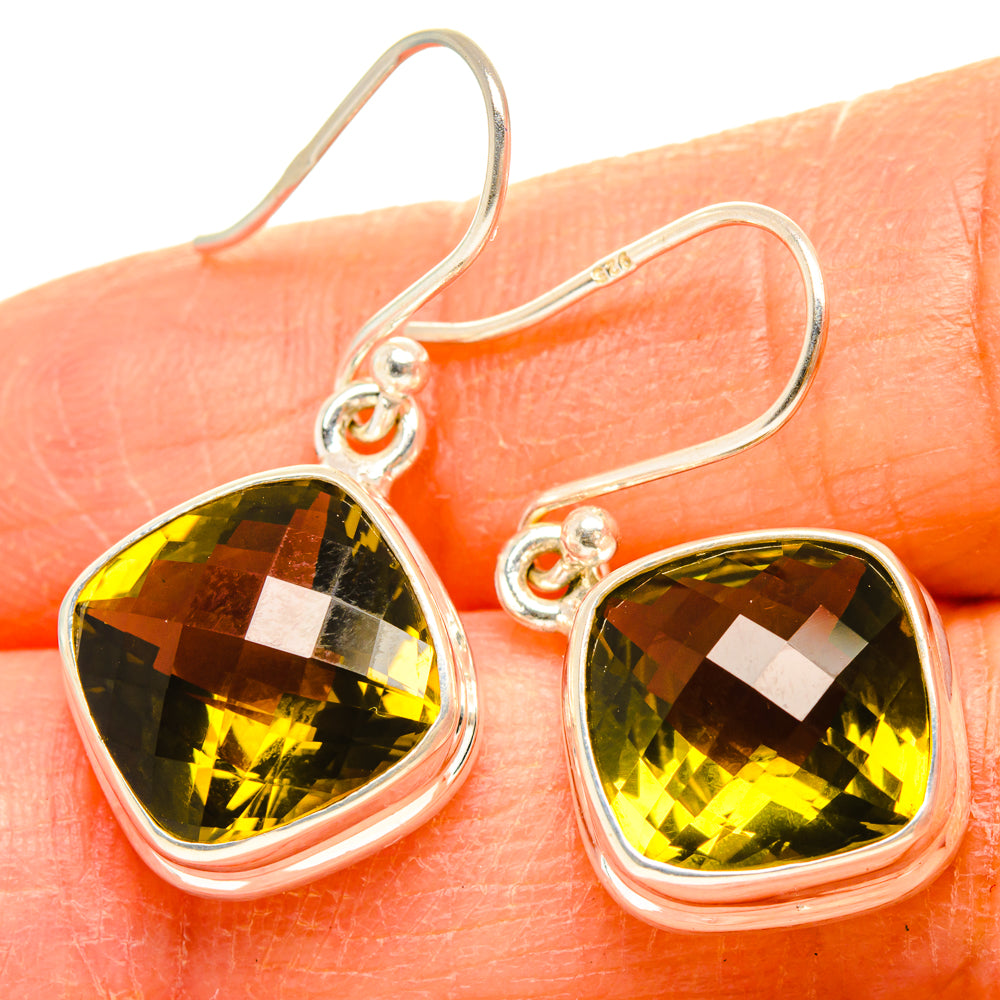 Lemon Quartz Earrings handcrafted by Anasilvercos - EARR428292